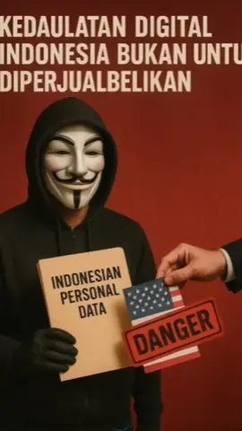 Indonesia Berikan Data Pribadi ke Amerika — Kedaulatan Digital Bukan untuk Dikorbankan 🌹 #KedaulatanDigital #DataRakyatBukanMainan #TolakPenyerahanData #DataAdalahKedaulatan #IndonesiaTanpaKedaulatanDigital #JagaDataJagaBangsa #BangkitMelawanDigitalisasiAsing #DataRakyatBukanUntukAmerika #StopDigitalColonialism #KamiTidakDiam #DigitalSovereigntyIsNotForSale #SaveDigitalIndonesia #anonymousindonesia 