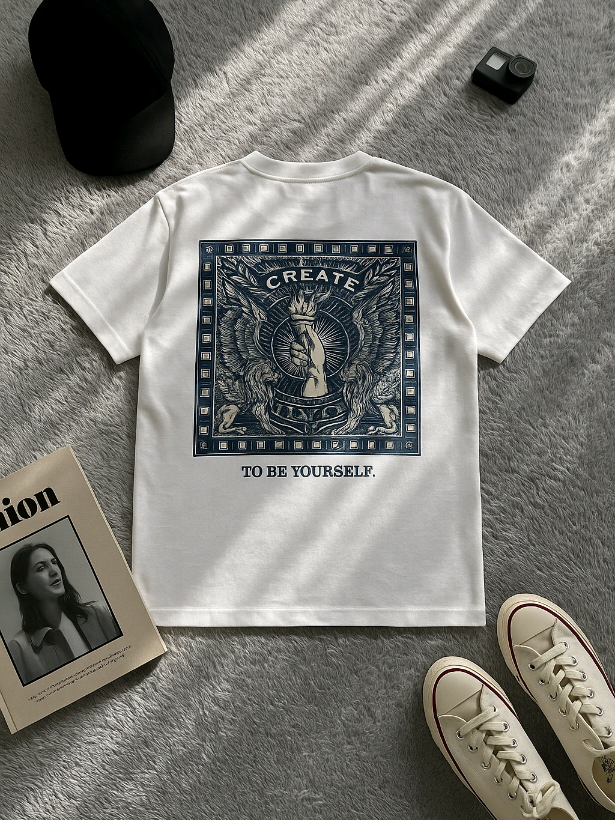 T-shirt unisex dengan desain artistik di bagian belakang bertema “Create To Be Yourself”. Terbuat dari bahan katun yang nyaman dipakai sehari-hari. Cocok untuk kamu yang suka tampil casual tapi tetap standout. Detail sablon jelas dan berkualitas, memberikan kesan eksklusif dan stylish. Tersedia dalam berbagai ukuran, bisa untuk pria dan wanita. 💥 Ready stock 📦 Pengiriman cepat ✅ Nyaman dipakai seharian 🧼 Mudah dicuci & awet #kaos #OOTD #premiumquality #kaosdistro 