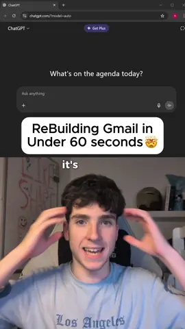 Making the entirety of gmail in just 60 seconds with only Ai #nocode #ai #vibrcoding 