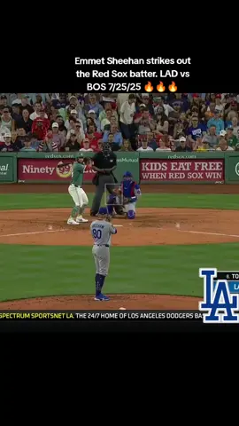 Emmet Sheehan strikes out the Red Sox batter. LAD vs BOS 7/25/25 🔥🔥🔥💙💙💙💧💧💧🔵🔵🔵@Los Angeles Dodgers #emmetsheehan #pitcher #strike #strikeout #losangelesdodgers #lad #MLB #baseball  #baseballtiktok #dodgerstiktok #dodgervideoclips #shoutout  #ladvsbos #dodgersvsredsox #july #2025 #july25th2025 #dodgers2025 #lableedsblue #itsadodgersthing #itsadodgerthing #ladodgers #dodgers