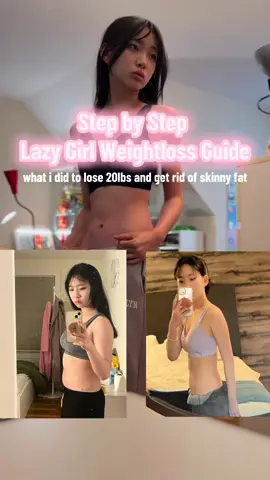 Step bg Step Lazy Girl Weightloss guide: Simple Daily Habits for a Healthier You part 12| how do i get rid of that skinny fat look? 1. Calorie Deficit Meals (i post recipes daily!) 2. Active Day 3. Eating Whole foods @ashley_caii    #healthtips, #fitnessmotivation, #wellnesstips, #healthyliving, #homeworkout #healthylifestyle #lazyweightlosstips #lazygirl #weightloss 