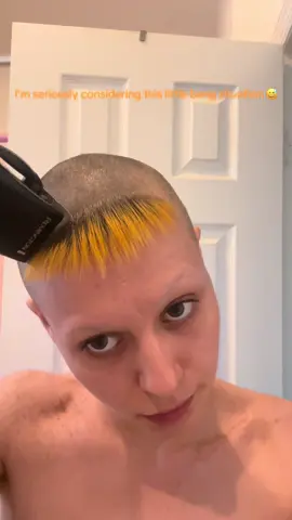 Should I?  #shavedhead #shavedheadgirl #microbangs 