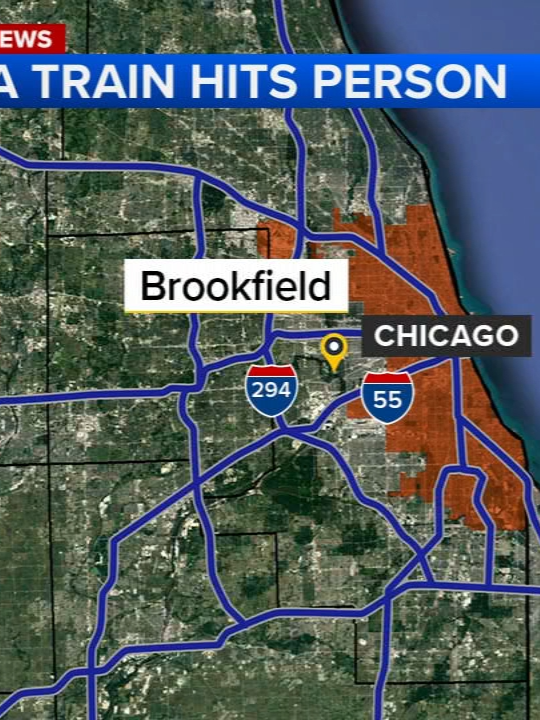 A pedestrian was struck by a Metra train Friday near Brookfield, officials said. BNSF train service was impacted. #news #chicagonews #brookfield