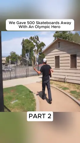 We Gave 500 Skateboards Away With An Olympic Hero #olympic #skateboard #hero 