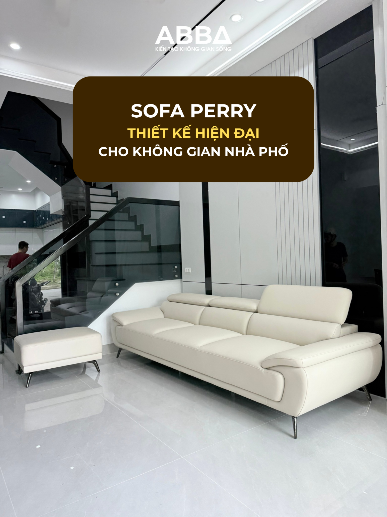 Sofa PERRY Bọc Da Rio Màu Kem - Thiết Kế Nhẹ Nhàng, Thanh Lịch, Phù Hợp Với Mọi Không Gian Phòng Khách Từ Chung Cư Đến Nhà Phố Hiện Đại #fxh #xuhuong #sofada #sofacaocap #abbasofa