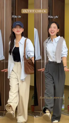 So sánh lựa chọn phối đồ cùng 2 màu quần, bạn thích màu nào hơn? #viral #phoidoxinh 