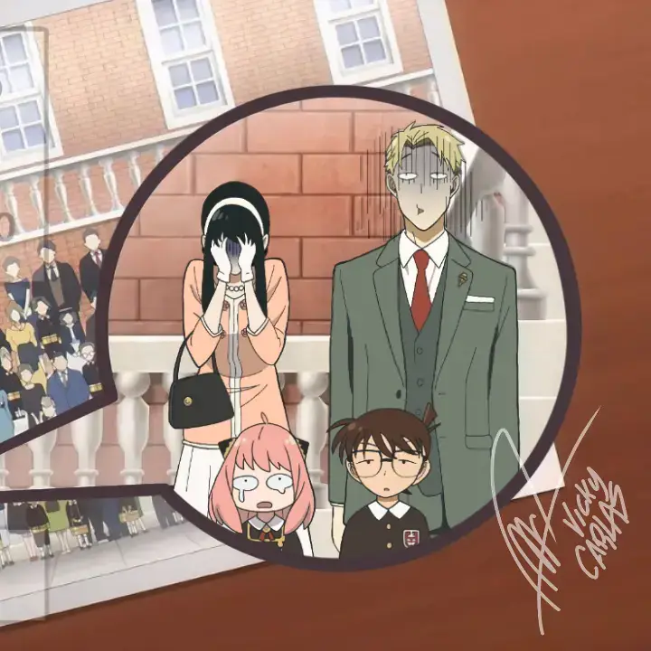 𝗟𝗮 𝗙𝗮𝗺𝗶𝗹𝗶𝗮 𝗙𝗼𝗿𝗴𝗲𝗿: formada por un Espía, una Asesina, una Vidente y un Detective. Esto en si no es una idea para un fanfic pero es algo que hice porque me sorprendió no encontrar nada de Conan y Spy x Family (solo encontre un fanfic pero nada de fanarts).  Hace tiempo lo hice pero espero que les guste mucho. #crossover #spyxfamily #conanedogawa #detectiveconan #anyaforger #loidforger #yorforger #forgerfamily #spyxfamilyedit #detectiveconanedit 