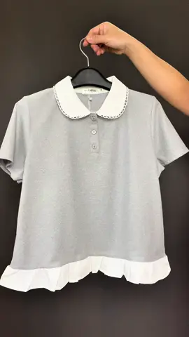 Áo thun polo cổ sen phối viền bèo trẻ trung, năng động#reviewquanaonu #xuhuong 