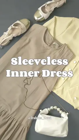 Sleeveless Inner Dress model spire dress ini cocok di-mix&match dengan outer cardigan atau blazer favoritmu. Bisa juga dipakai tanpa outer buat kamu yang gak pakai hijab.  Spire dress ini bikin silouet tubuh kamu jadi keliatan ramping looh.  #innerdress #linen #sleevelessdress #spiredress #OOTD #fashioninspo #dress 