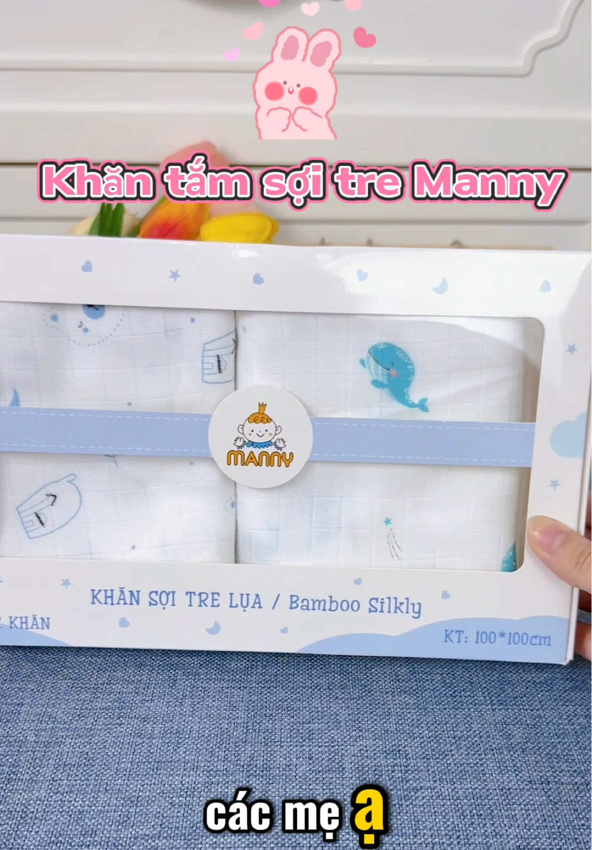 Chiếc khăn tắm sợi tre lụa được các mẹ tin dùng lắm luôn #manny #khantamchobe #khantamsoitre 