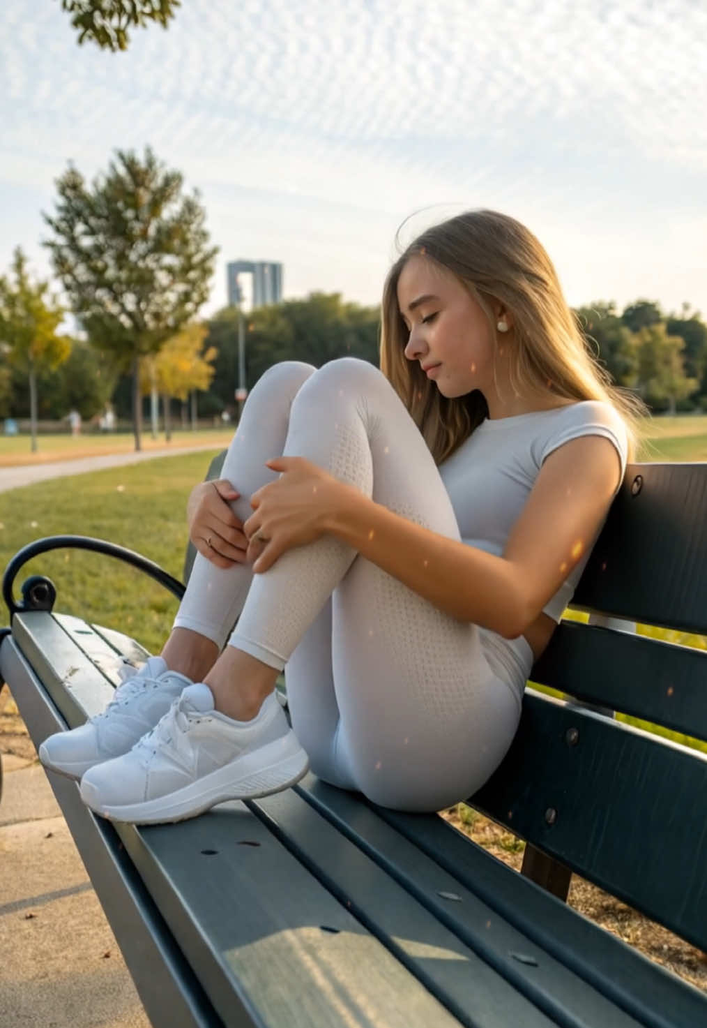 I created the image of a TEENAGE GIRL and brought it to life#aigirl #ai #girl #teenager #Leggings #Park #Legs #beauty #linda #tight #adolescente #adolescent #подросток #青少年 #relaxing #
