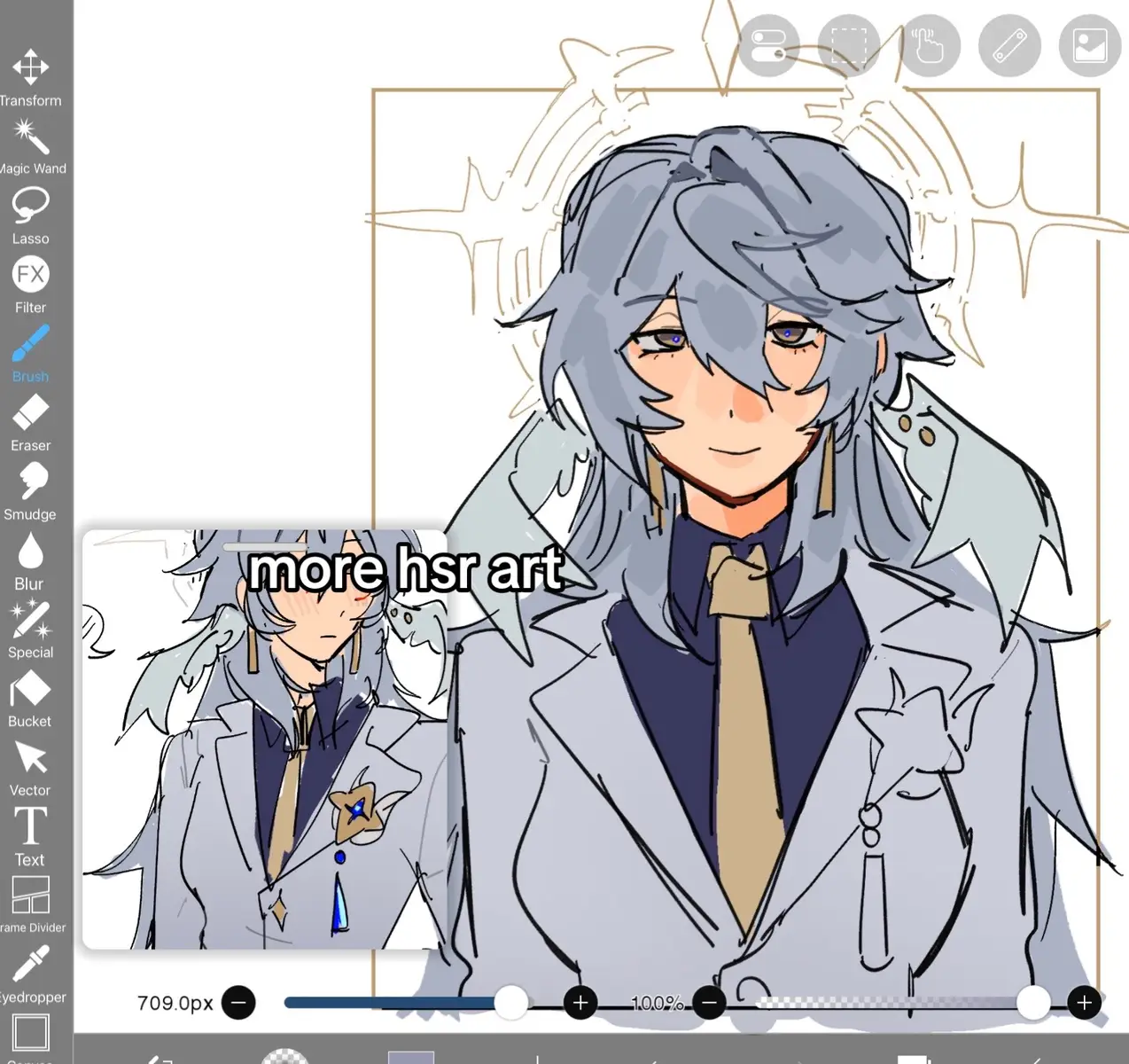 im so addicted lol😭 i keep playing for hours on end then getting off the game just to draw more #hsr #HonkaiStarRail #fanart #sunday #jiaoqiu #blade #argenti wtf is this 7 hashtag bs