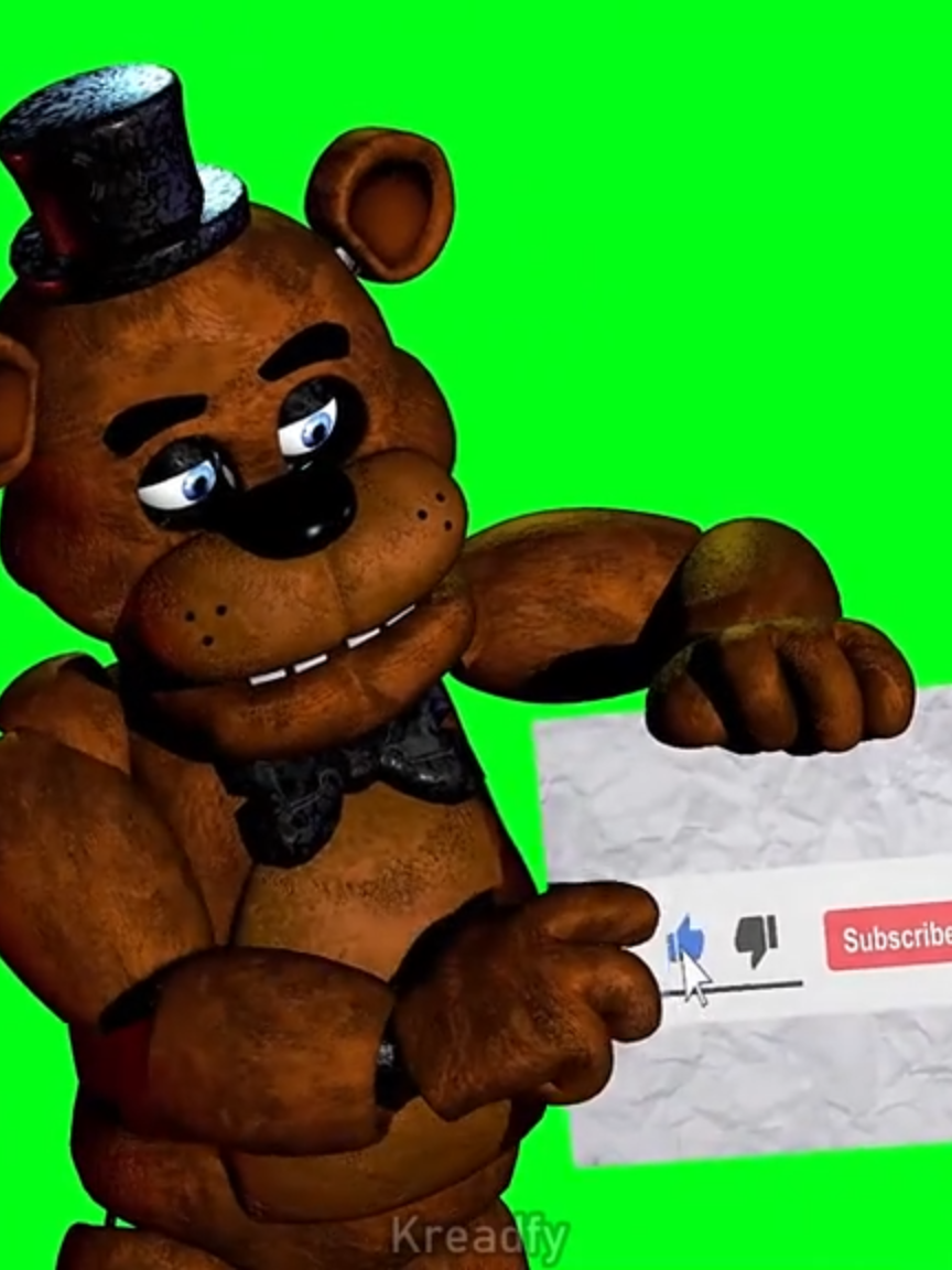 Freddy Irony Green Screen (Free for use, just don't take the watermark off) #fnaf #fnafanimation #freddy #likeandsubscribe #fyp #neighborirony #freddyirony #greenscreen