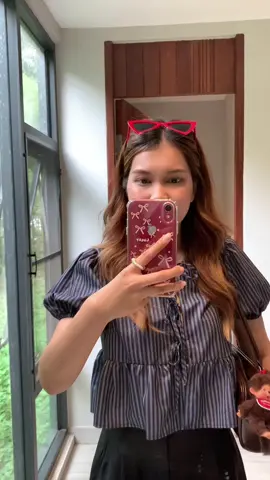 เสื้อน่ารักเกินราคามาก #เสื้อแขนพอง #เสื้อผูกหน้า #เสื้อผูกโบว์หน้า #เสื้อลายทาง #เสื้อเกาหลี #เสื้อไปทะเล #เสื้อน่ารัก 