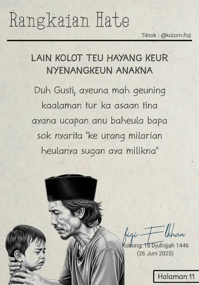 Mun di rasa kabeh jalma nganyenyeri urang, inget aya dua insan anu salami ieu siap jadi palumpatan kasedih urang, nyaeta indung jeung bapa.. 🍂 . #kalamfiqi #santri #santrisalafi #storysunda #sunda 