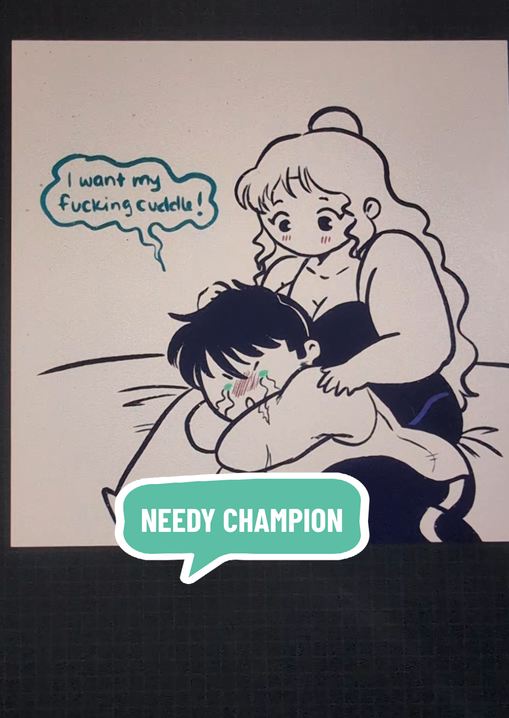 Chimalli, the International Wrestling Champion cries when he doesn't get his cuddles 😅 . . . #art #doodle #plussize #plussizeart #plussizeartist #animation #animatic 