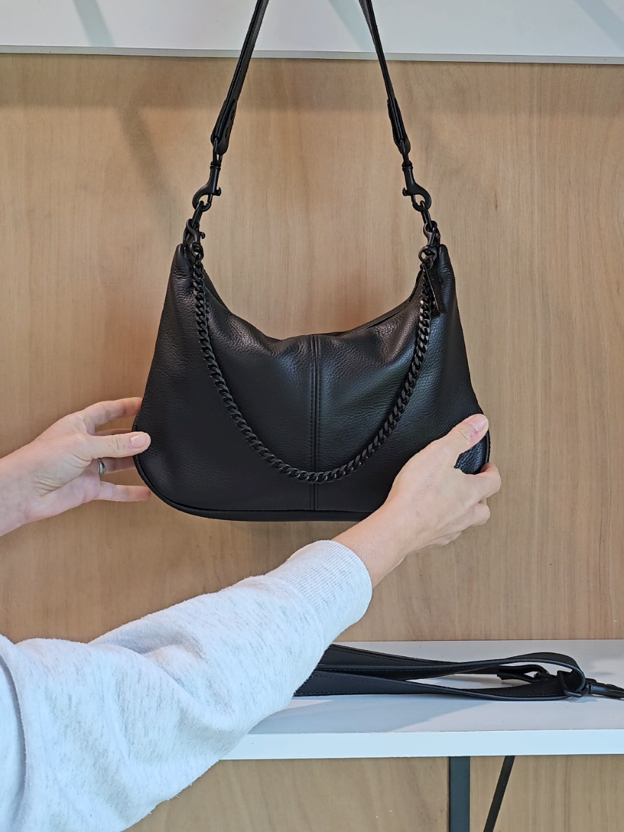 On the work bench, a custom order Nù bag in black leather with black lining and black hardware. This bag went all the way to Canada!  #making #leatherbag #luxurybag #designer #fashion #fyp #accessories #SmallBusiness #slowfashion #handbag 
