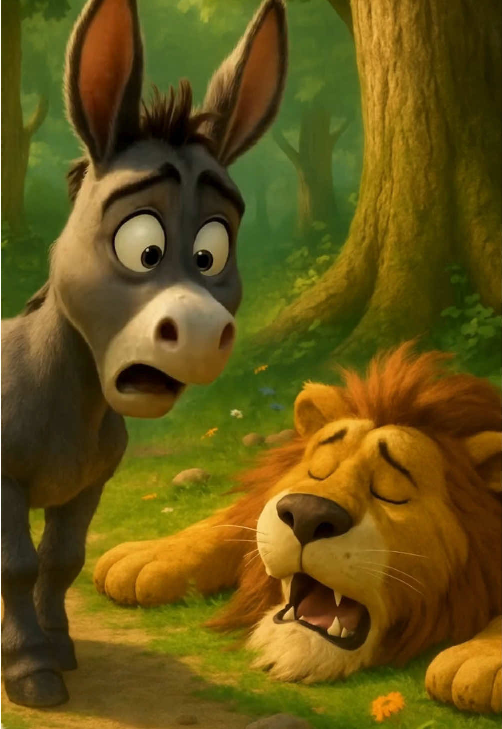 เสียงเป็นเหตุ… สังเกตได้ 🐴 นิทานอีสป ลากับหนังราชสีห์ #tiktok #ai #นิทาน #นิทานอีสป #นิทานก่อนนอน 
