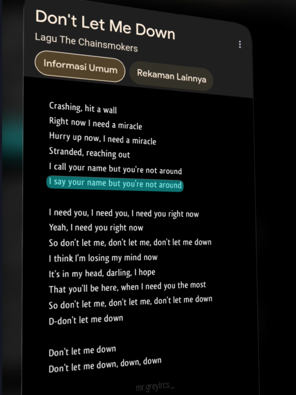 don't let me down🥀🎧 #lyrics #music #fyp #fypage #foryou 