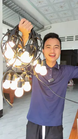 Dây đèn led trang trí ngoài trời 5m 10bóng 10m 20bóng, bóng đèn 3w ánh sáng trắng và vàng#daydenled #daydentrangtri #daydenledtrangtri #denled #denledtrangtri #denledsieusang 