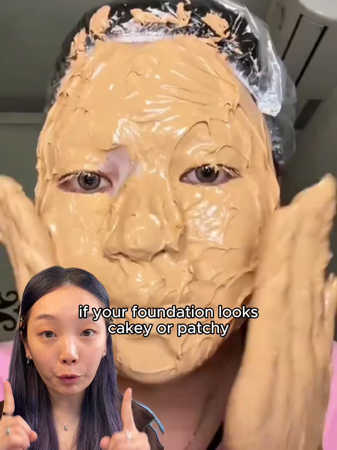 if your foundation always looks cakey or patchy after, try using a cream peel off mask before and if you havent tried fhe bewants seaweed pdrn jelly mask, make sure to get it on @oliveyoung_globaldon’t forget to use code 
