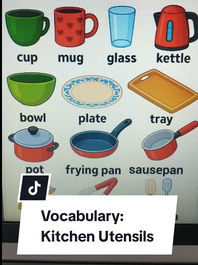 Vocabulary Kitchen Utensils  #vocabulary #pronunciation #ingles #englishteacher #english 