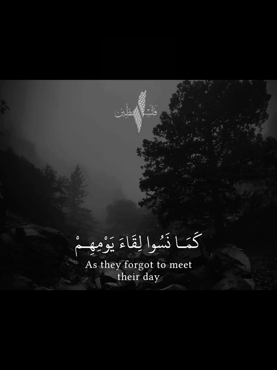 فَالْيَوْمَ نَنسَاهُمْ كَمَا نَسُوا لِقَاءَ يَوْمِهِمْ هَٰذَا وَمَا كَانُوا بِآيَاتِنَا يَجْحَدُونَ #quran #quran_alkarim #قران #تلاوة #pyf 