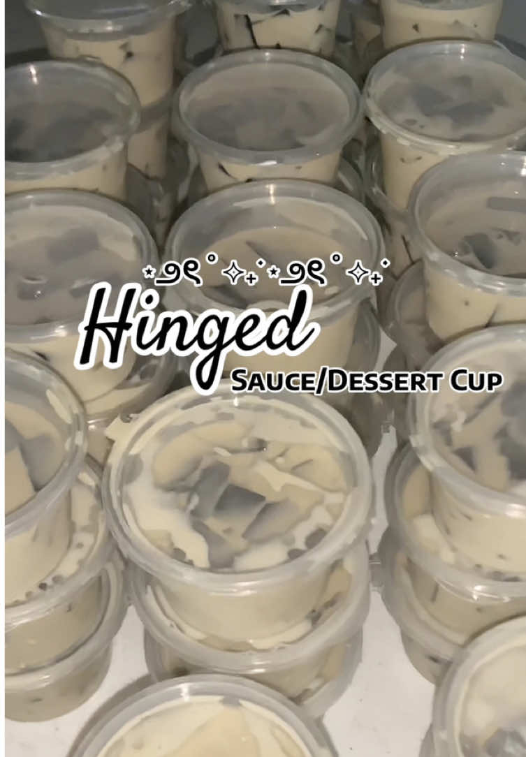 Perfect tong HINGED SAUCE/DESSERT CUP na ‘to sa pang araw araw na gamit o kahit pang handaan man 😊  #hingedcup #saucecup #dessertcup #saladcup #cupwithlid #hingedsaucecup #packaging #affliatemarketing #budolfinds #viral #fypシ゚ #coffeejelly #plasticcup 