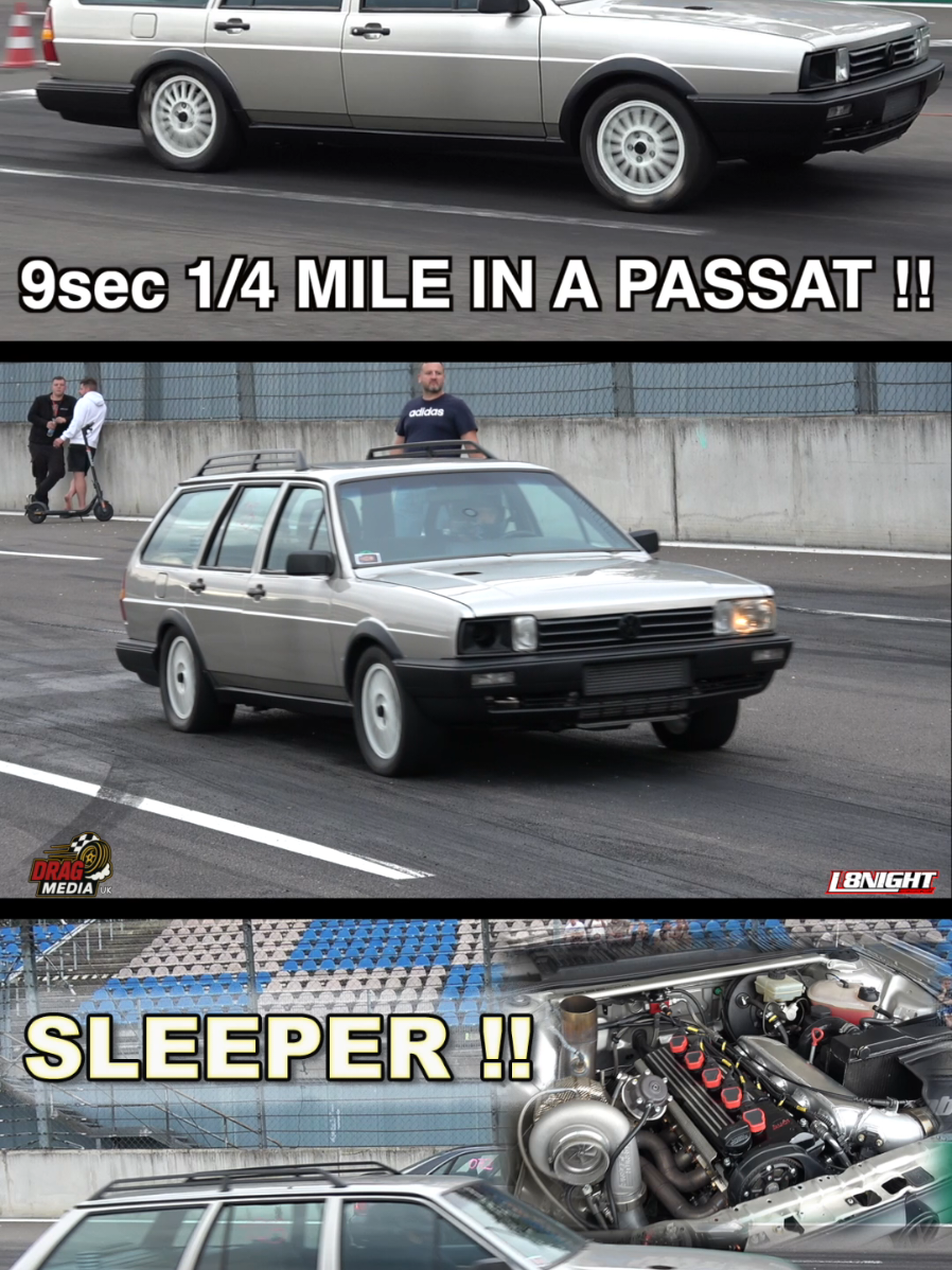 2.2L 5cyl S4 powered AWD Passat B2 Wagon at L8-Night 💪💪 #dragmediauk #dragracing #fyp #Motorsport #cars #vwpassat ##l8night 