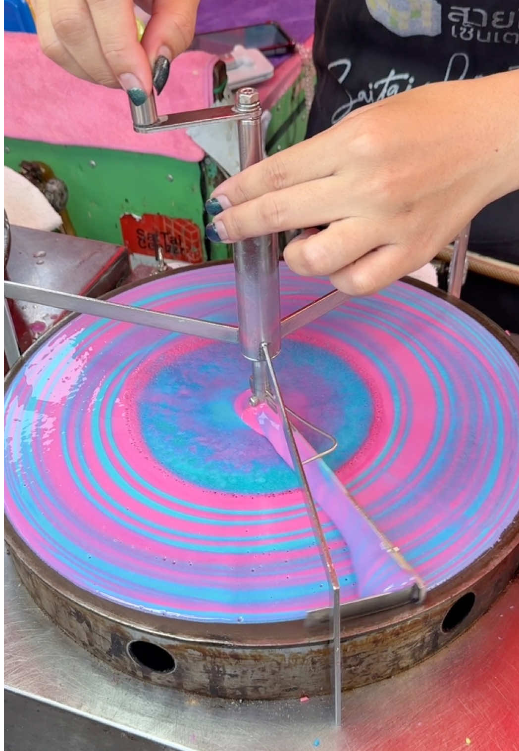 Must-Try Viral Colorful Crepe Dessert from Thailand! 📍Sai Tai Center ⏰ 4 pm open #crepe #dessert #viral