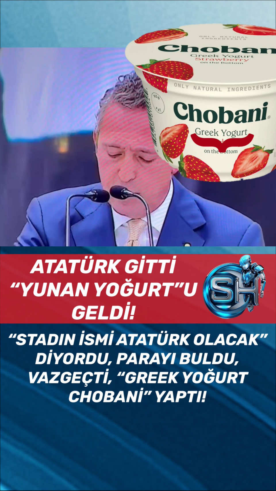 BİR BU EKSİKTİ! Ali Koç giderayak Fenerbahçe’nin kendi kalesine öyle bir gol attı ki! Fenerbahçeliler için zamanında kulübü ziyaret eden Atatürk’ün ayrı bir yeri vardı. Ve bunu iyi bilen Ali Koç da stadın isminin Atatürk olacağını söyleyip kendince prim yapmıştı! Ama bugün dünyada Yunan yoğurt markası olarak bilinen ve tüm tanıtımlarında, ürünlerinde GREEK YOĞURT olarak kendisini lanse eden CHOBANİ, Fenerbahçe stadının ismini aldı! Ali Koç da bunu globalleşme olarak nitelendirirken, Atatürk ismini de global görmediği anlaşılmış oldu! Bakınız… Atatürk’ün ismini kullanmak son dönemin en vahim prim mevzusu… Bir çok konuda sıkışanlar, alakalı/alakasız bir şekilde Atatürk’ün ismini kullanmayı adet edinmişlerdi. İşte çok eleştirilen Fenerbahçe’nin Başkanı Ali Koç da taraftarlardan büyük tepki görünce “Stadın adını Atatürk koyacağım” diye yine konu saptırması yapmış, prim toplamaya çalışmıştı! Ve bugün Divan Kurulu’nda bir anda bir U dönüşü yapıldı ve sponsorluk için iyi para alındığı söylenerek, stadının adını 10 yıllığına 100 milyon dolar karşılığı Chobani yaptıkları açıklandı! Yani bugün öyle bir örnek yaşandı ki; siberhabertv olarak artık Atatürk adını kullananlara hep şüpheyle bakmaya başlayacağız. İşte güya koca Koç Holding, sürekli her yıl Atatürk videoları yayınlayan Ali Koç, istese kendi sponsor olup, ismin de Atatürk olmasını talep edemez miydi? Yok arkadaş, belli ki bu Atatürk ismini kullanmak başka amaçlar taşıyor! Ortaya çıktı işte! Yıllık 10 milyon dolara Atatürk ismini rahatça silebildiler! Demek ki, hepsi rol… Bundan böyle Atatürk’ün ismini spor, siyaset, ekonomi, magazin her ne varsa alakasız bir şekilde kullananların karşısında olacağız. Bakın Ali Koç’un muhteşem Atatürk sevgisini gördünüz! Artık Atatürk’ün ismini anarak gerçek kimliklerini saklamaya çalışanların maskesini bir bir indireceğiz. Ayrıca, sahibi bir Türk bile olsa YOĞURT MARKASINI YUNAN (GREEK) olarak tanıttığı Chobani’yi sponsor olarak alan Ali Koç’u kınıyoruz. Şimdi kalkıp, “Atatürk de Selanik doğumluydu” falan şeklinde kendisini savunmaya falan kalkarsa, daha da çok ayıplarız. Siz ne dersiniz? #alikoç #chobani #greekyogurt #yunanyoğurt #fenerbahçe 