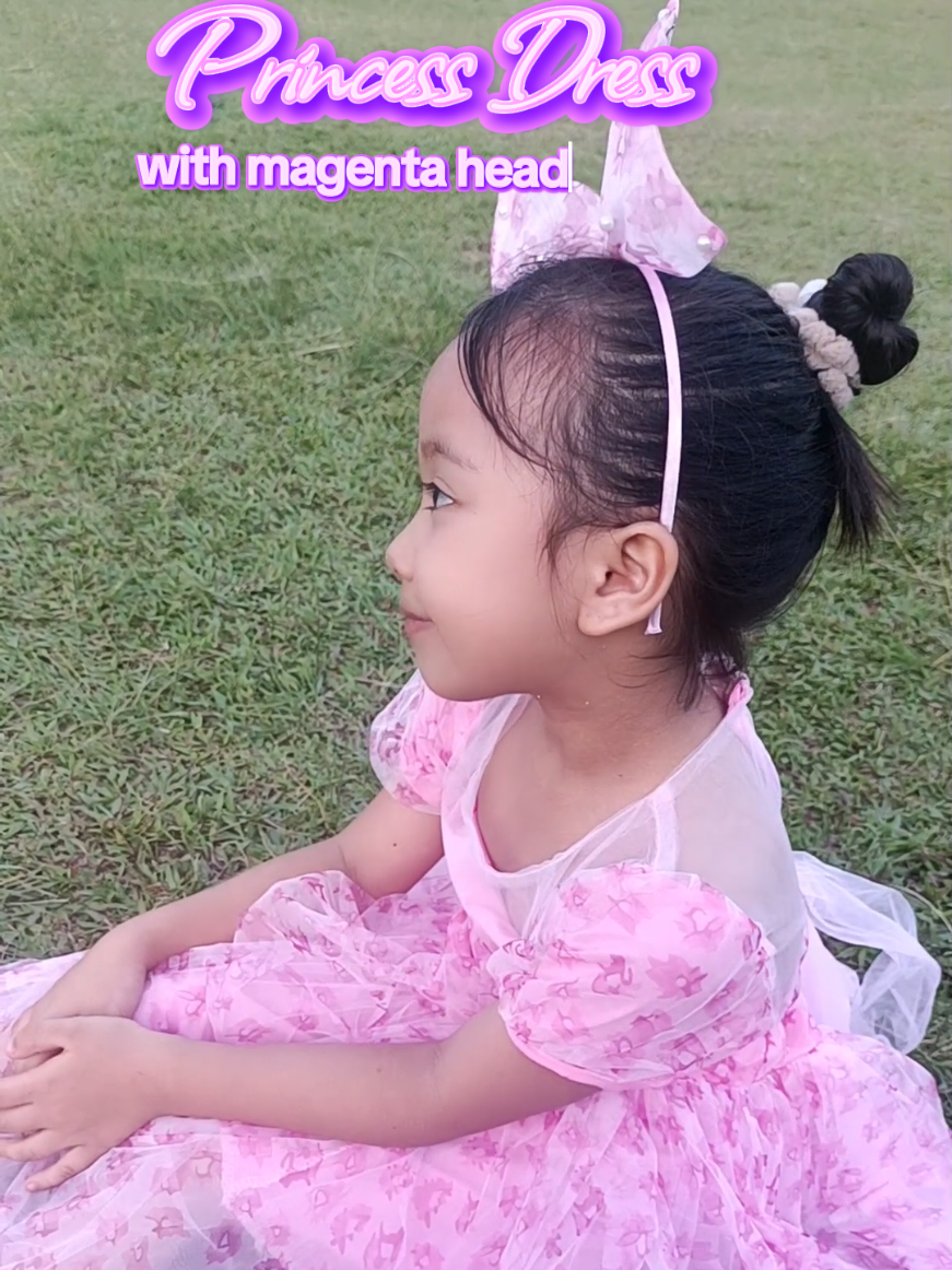 (Princess Mankaidi) princess Ribbon Dress with magenta headband  #kidsdress #dressforkids #dressforgirl #pinkdress #birthdaydress #dress #dresses 