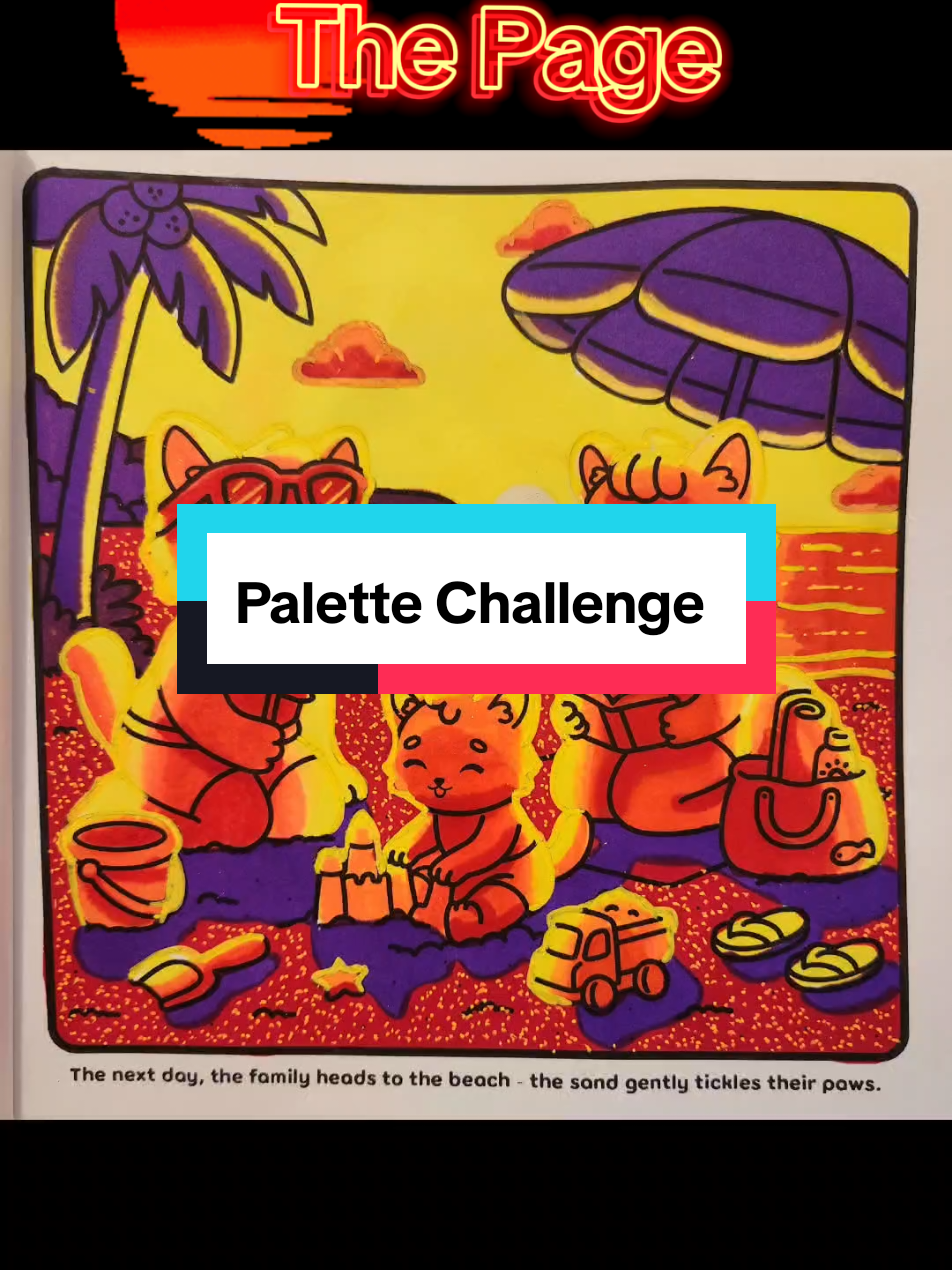 Loved doing this warm sunset palette challenge in Meowtopia by @cartoonofvi #colorpalette #coloring #colortok #coloringbook #coloringpages