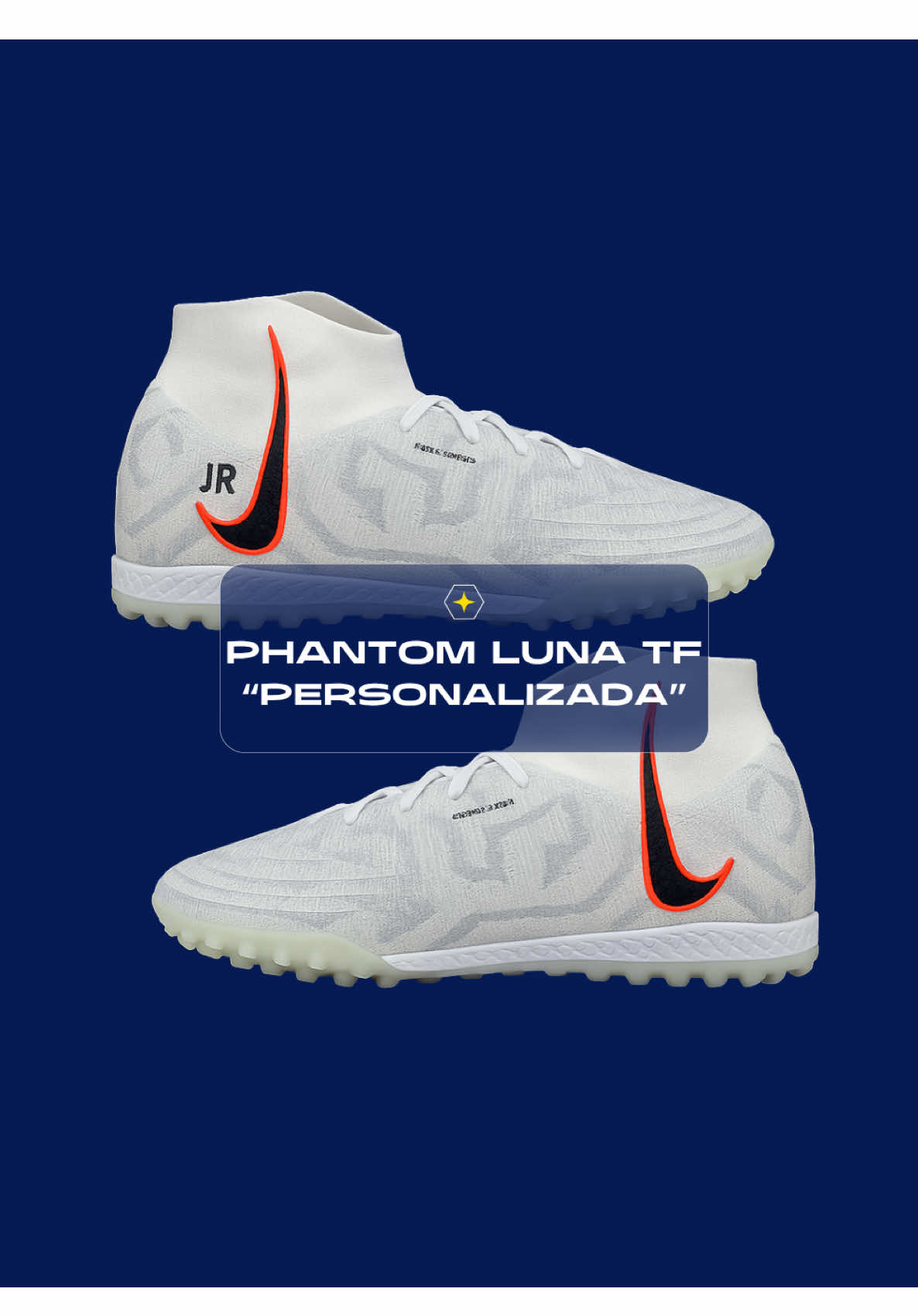 🔥 Phantom Luna TF na régua! Nosso cliente escolheu estilo, desempenho e ainda mandou ver na personalização. A chuteira Nike Phantom Luna TF Society já entrega tudo, mas com o toque final ficou diferente! #fardadeboleiro #shopping #compras #society #futeboldesalao #futebol #chuteiras #phantomluna #nike #society