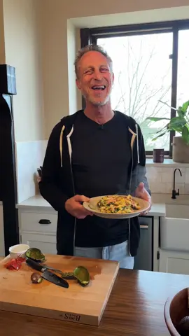 This is my breakfast! Nothing fancy, just real, nutrient-dense food. I made a quick scramble with: -Regeneratively raised eggs (the yolks are dark orange, loaded with choline, B vitamins, and carotenoids) -Tomatoes -Avocado -Spinach -Goat cheese -Cooked in ghee, in a PFAS-free ceramic pan I usually want a high-protein, high-fat breakfast with veggies. It keeps me full, supports my metabolism, and doesn’t spike my blood sugar. You need about 30g of protein in the morning to build muscle and stay satisfied, especially as you get older and develop something called anabolic resistance. This took less than 10 minutes! Cooking is an essential life skill, you don’t need a fancy recipe, just real ingredients. You can buy a $5 fast food breakfast, but it’ll cost you way more down the road in medications, hospital bills, and your quality of life. Real food is cheaper in the long run. And way more delicious. What did you have for breakfast today? 👇 If it wasn’t protein-packed, let me know if you’ll give this a try tomorrow.