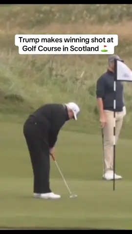 Trump makes winning shot at  Golf Course in Scotland ⛳️ #trump #trumpsupporters #donaldtrump #fyp #foryou #foryoupage #foryourpage #fypシ #maga #trending #viral #omg #wow #facts #news #breakingnews #breaking #liberal #democrat #conservative #republican Donald Trump MAGA