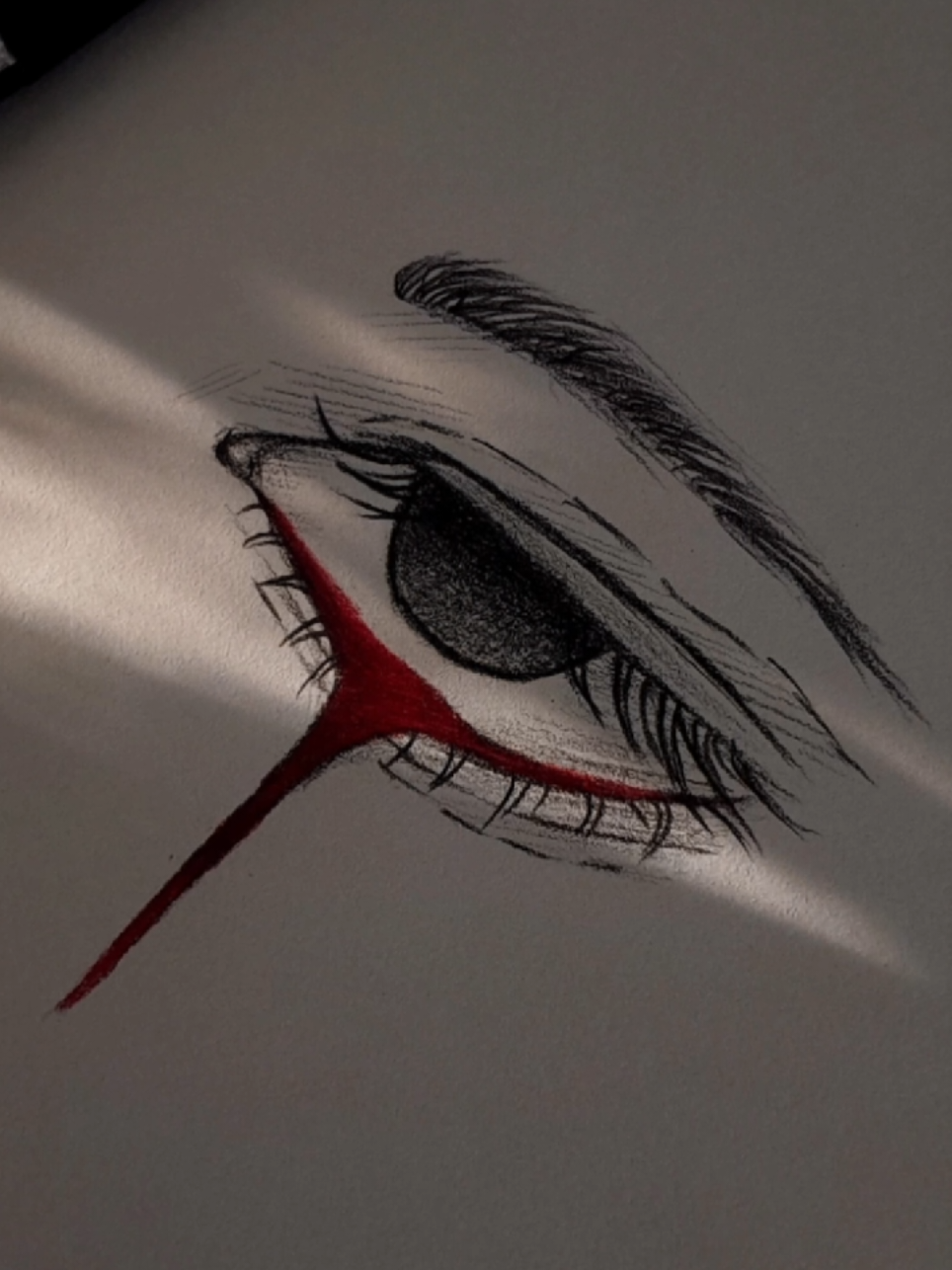 sad eye 🖤❣️ The red wasn’t paint… it was truth🩸👁 . . . #explorepage✨ #drawingchallenge #sad #viral #emotional #drawingtutorial #sadness 