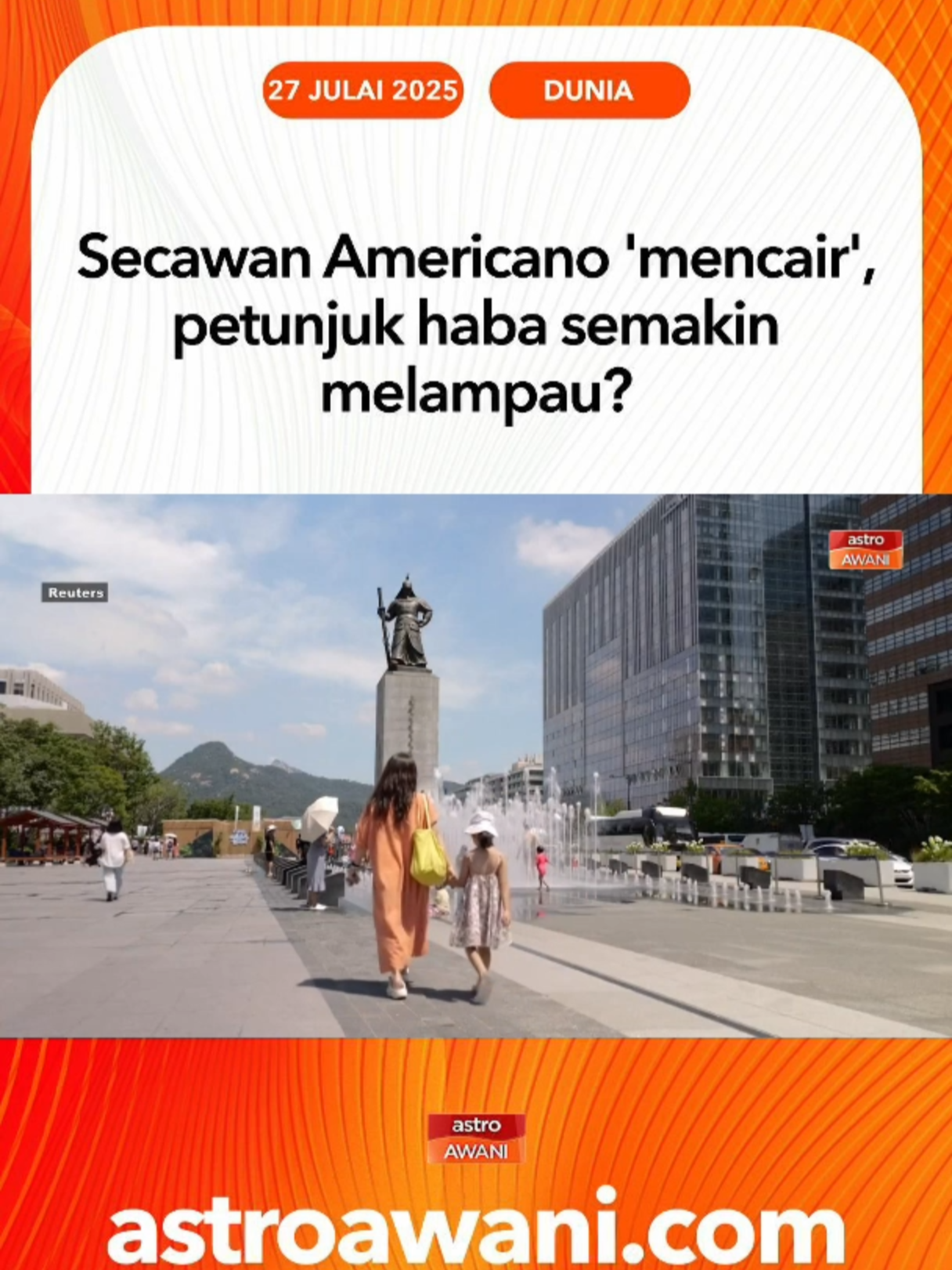 Bagi segelintir penduduk, tanda-tanda perubahan cuaca tidak lagi sekadar teori semata-mata. Tetapi, cukup jelas melalui ketulan ais yang semakin pantas mencair dalam minuman kegemaran mereka itu. #AWANInews