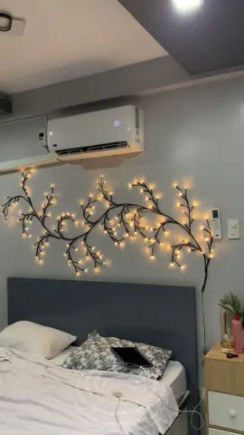 Bendable willow vinelights perfect pang decor sa bahay, lalo na sa bedroom😍✨ #vinelights #bendablewillowvinelights #roomdecor #roomlights 