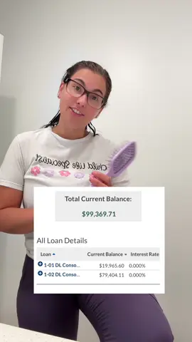 Attempting to pay off over $99,000 in student loan debt 🙃 #studentloan #studentloans #studentloandebt #journeytopayoffdebt #studentloanssuck #unbrush #tiktokshop 