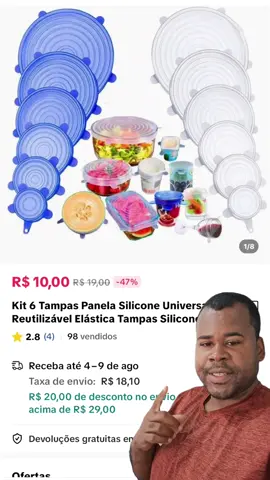 kit 6 tampas de silicone #acessorios 