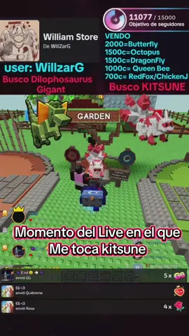 Hoy la suerte quiso estar de mi lado jajaja Diooos 🦊🔵#growagarden #robloxgames #tiktoklive #livehighlights 