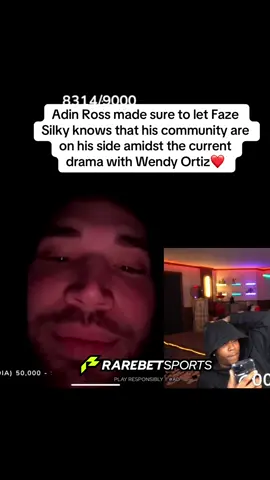 Adin Ross made sure to let Faze Silky knows that his community are on his side amidst the current drama with Wendy Ortiz❤️ #adinross #fazesilky 