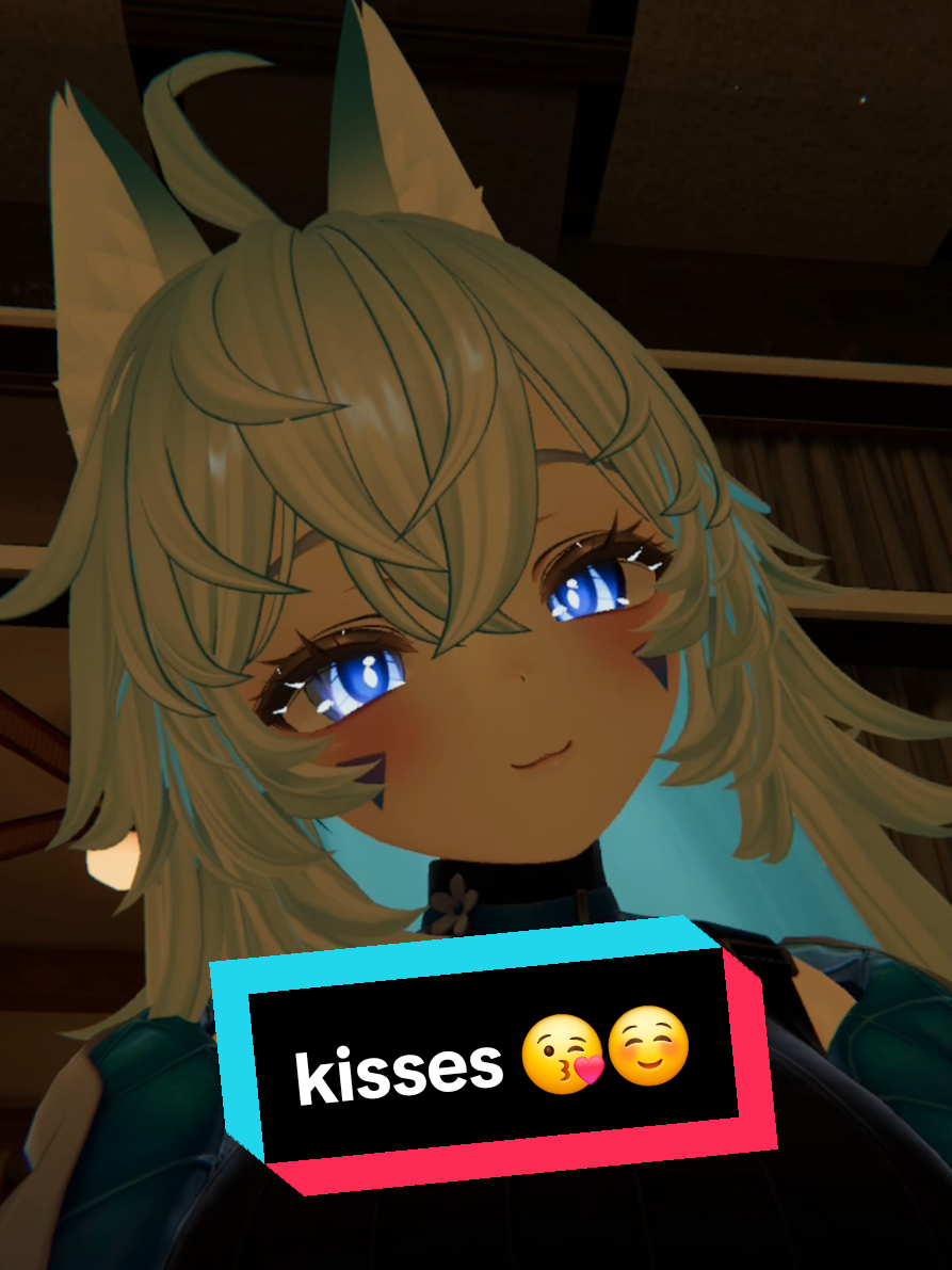 kisses 💋😘 should I do another version with my new avatar? 🤔☺️ #cute #kiss #envtuber #vrchatmemes  #wolfgirl #vrchat 