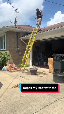 Just one more gay man that thinks he can do everything himself… Repair my Roof with me. We replaced some shingles that fell off and caulked up the vent stacks. #fyp #homeimprovement #homeowner #information 