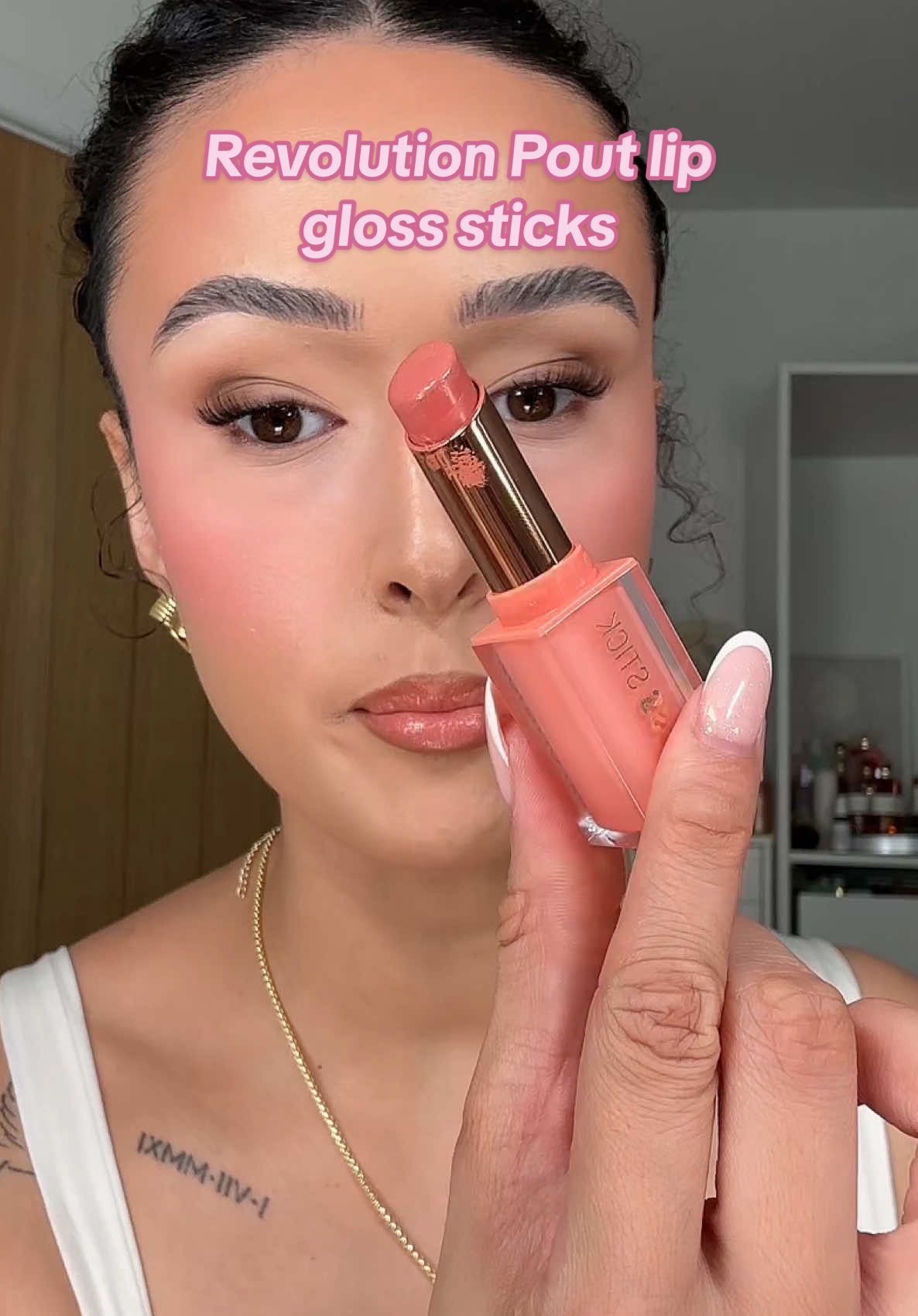 @Makeup Revolution pout gloss sticks … £6.99🥹🫦😍 shade peach sorbet 🍑 🍧  #makeup #drugstoremakeup #glossbombsticks #lipstick #lipcombo #makeuprevolution (not an ad, product was gifted, no obligation to post)