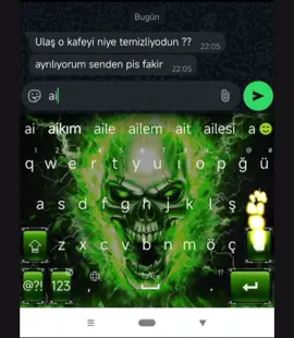 Ona dersini verdim 😉.    #keşfetbeni #klavye #keyboard #skullkeyboard 