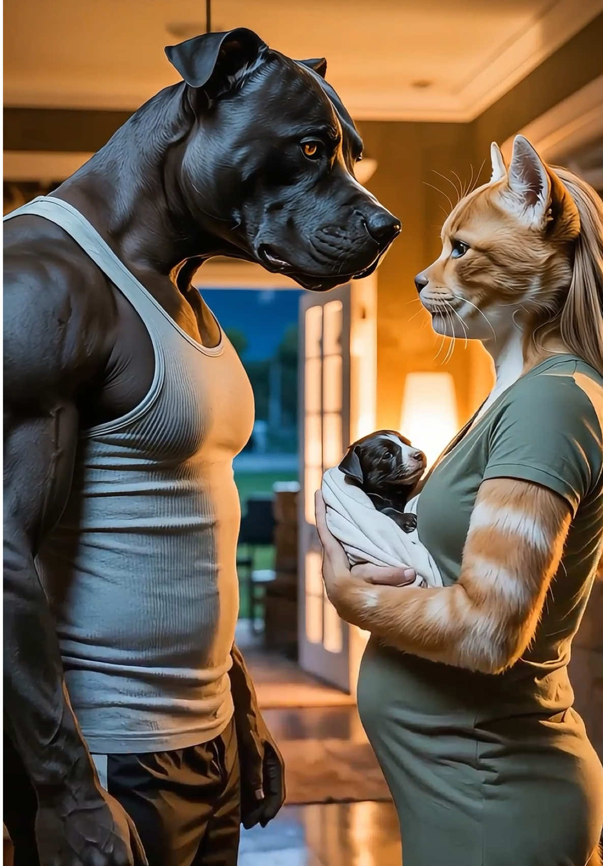 Pregnant Mrs.Whiskers Gets Kicked Out By Her Pitbull Boyfriend!!!🙀🐾🐕  #cat #ai #dog #kitten #puppy #cute #boyfriend #girlfriend #sad #parents #pregnant #fyp #catsoftiktok 