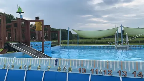 Maybe he’ll like this whole jumping off the dock thing #beauceron #dockdiving #nadd 