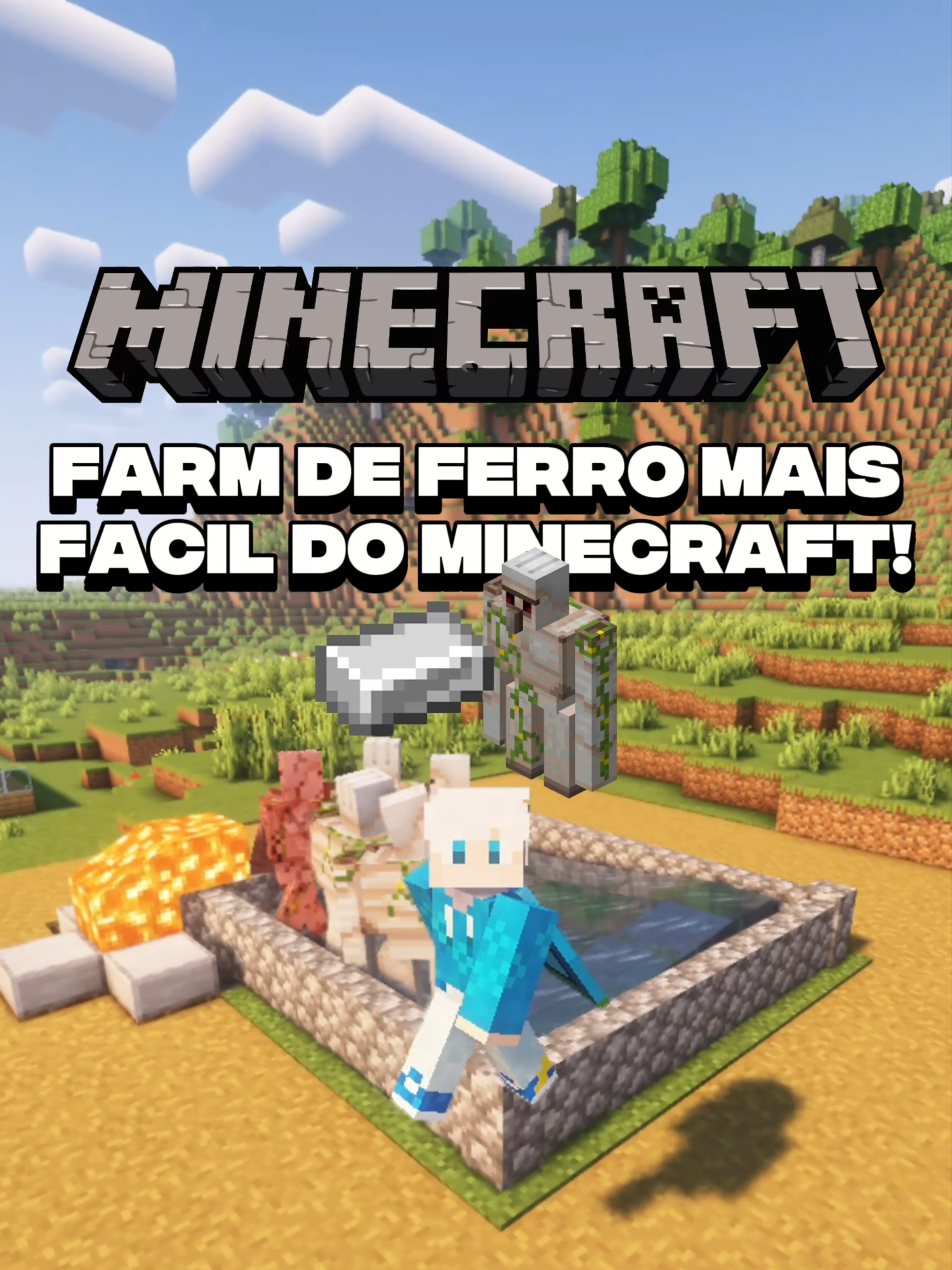 MINECRAFT, MAS ESSA É A FARM DE FERRO MAIS FÁCIL DO MINECRAFT . . . . #minecraftfarms #minecrafttutorial #Minecraft #ferro #farmdeferro #facil #fyp #fy #trend #viral
